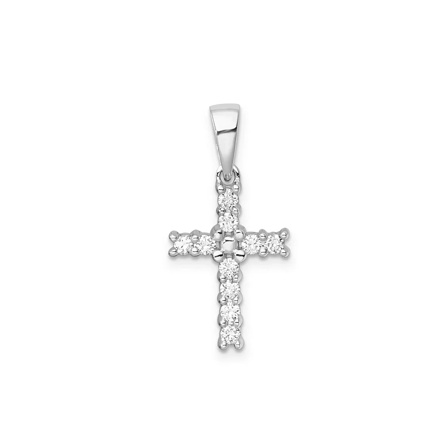0.10ct Lab Grown Diamond Cross Pendant in 9ct White Gold