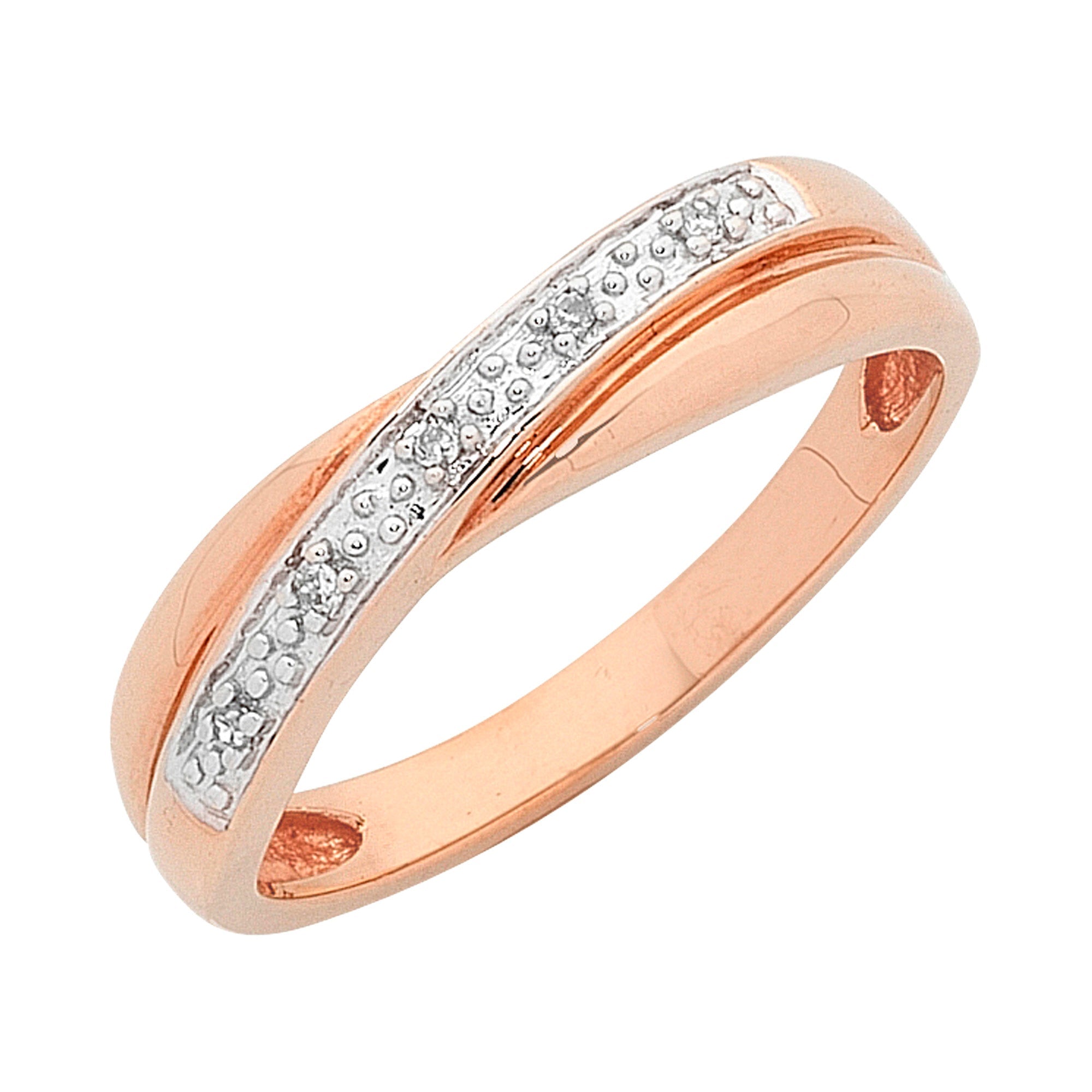 9ct Rose Gold Diamond Set Ring