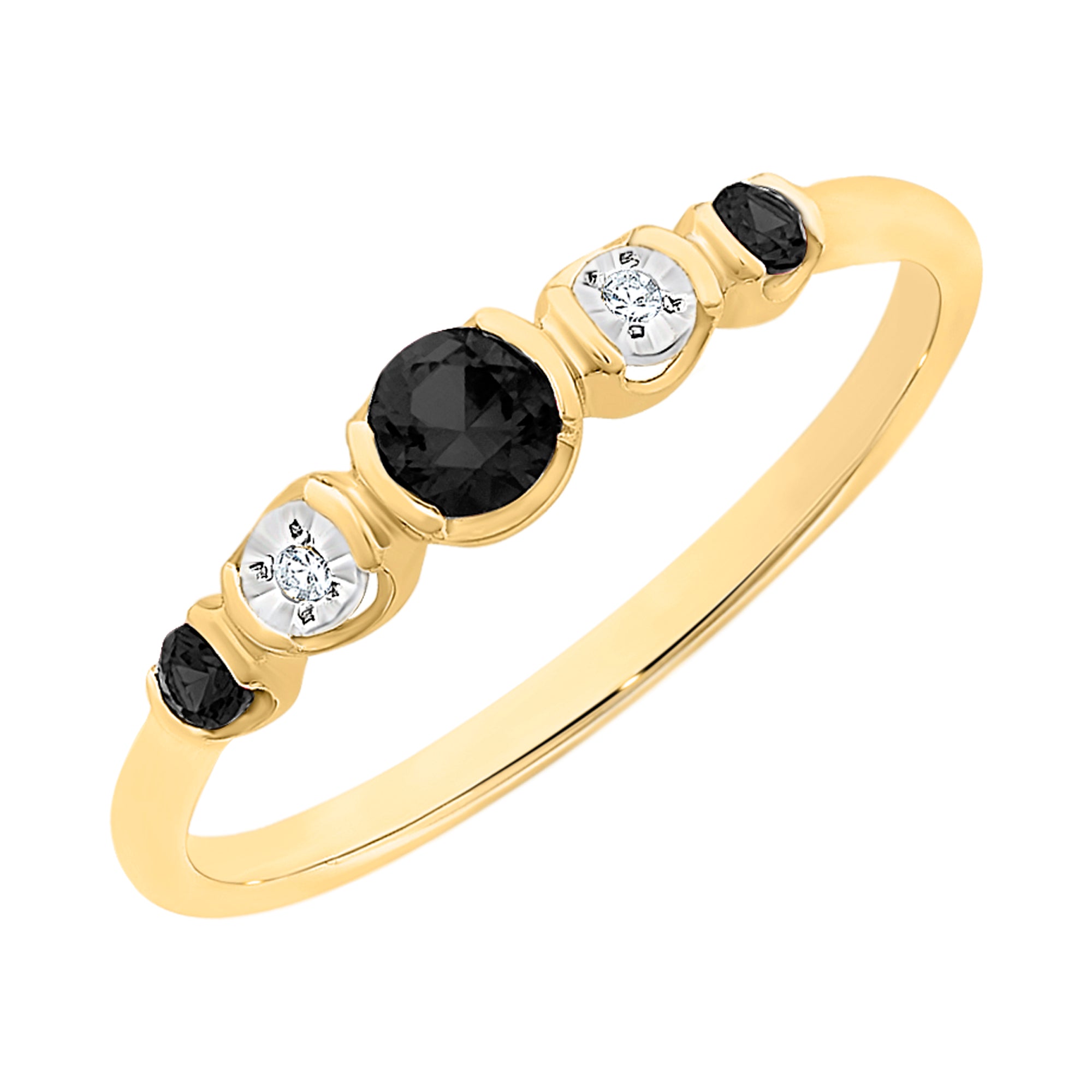 9ct Gold Natural Sapphire & Diamond Ring
