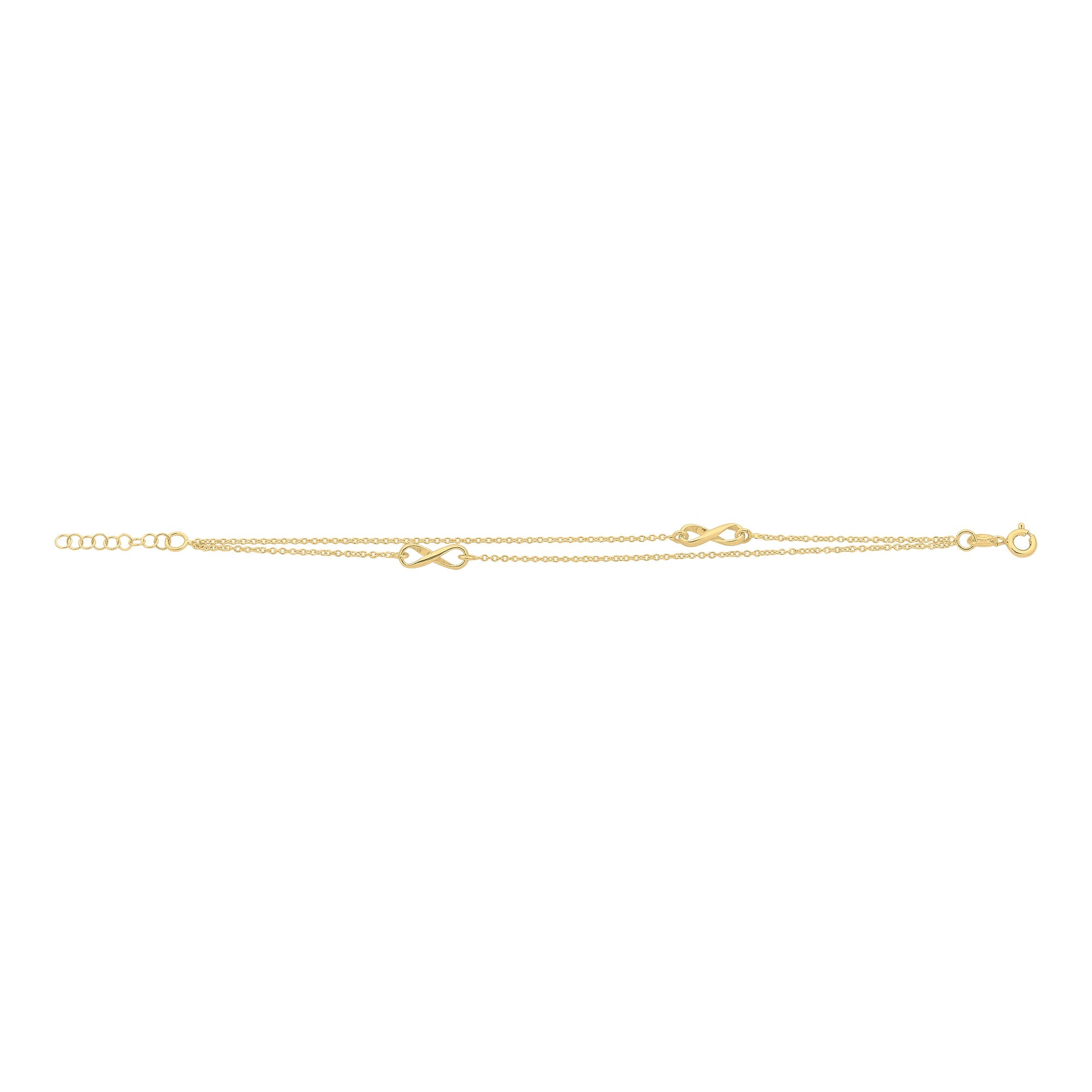 Gold-Plated Sterling Silver Double Row Infinity Bracelet