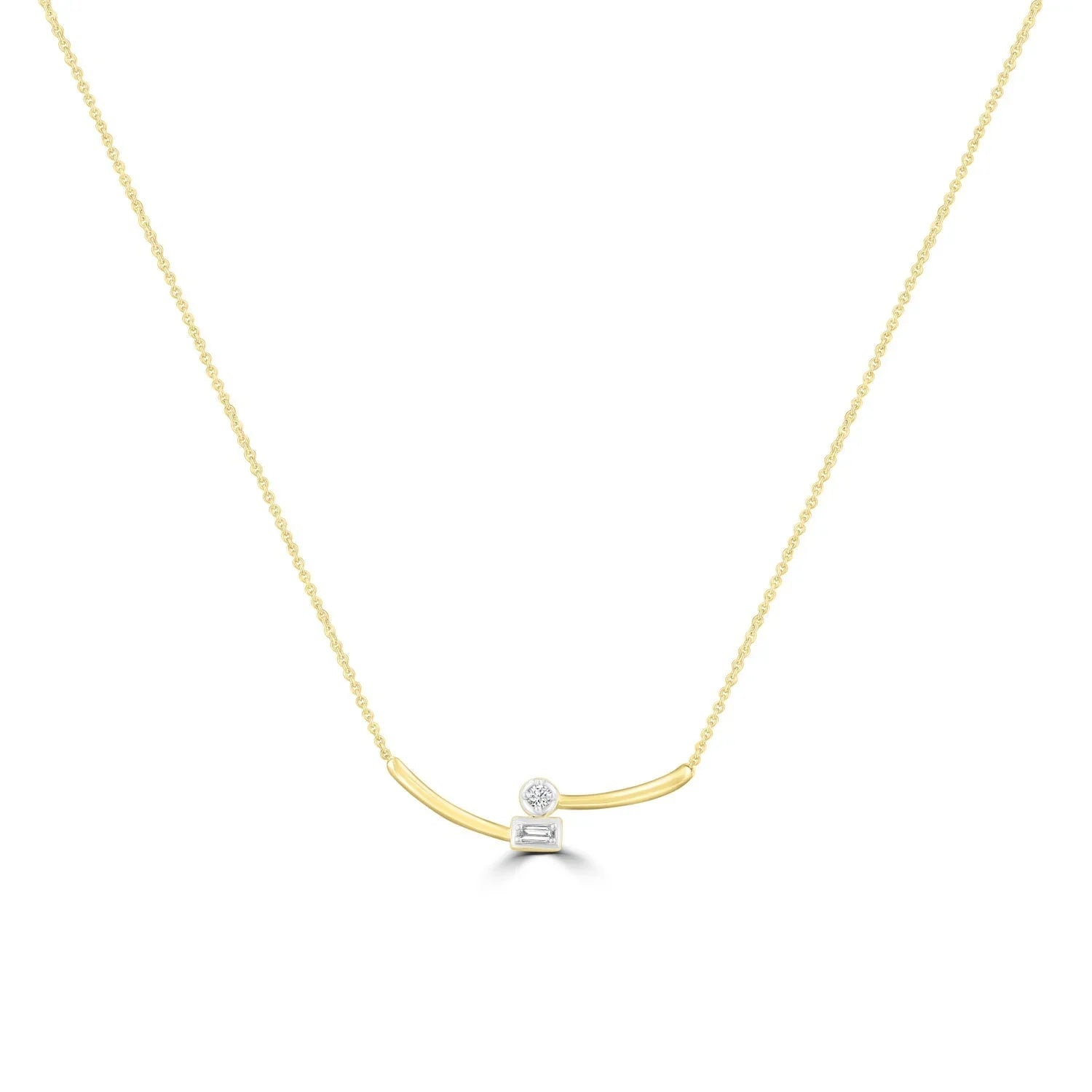 Diamond Necklace with 0.05ct Diamonds in 9ct Yellow Gold