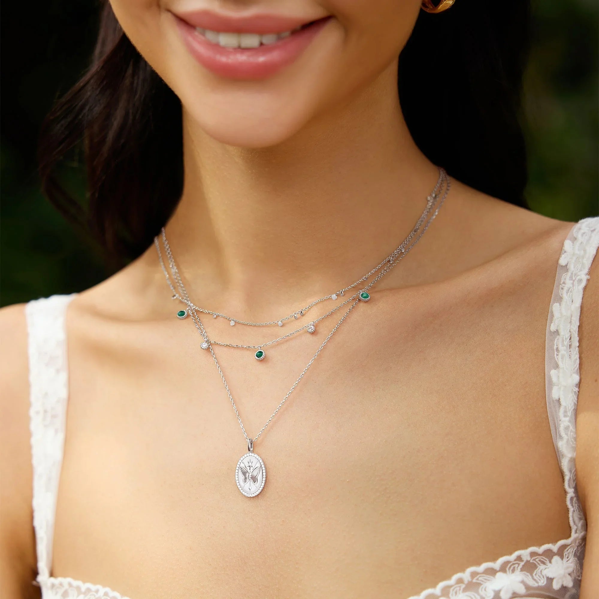 Ania Haie Silver Malachite Station Necklace