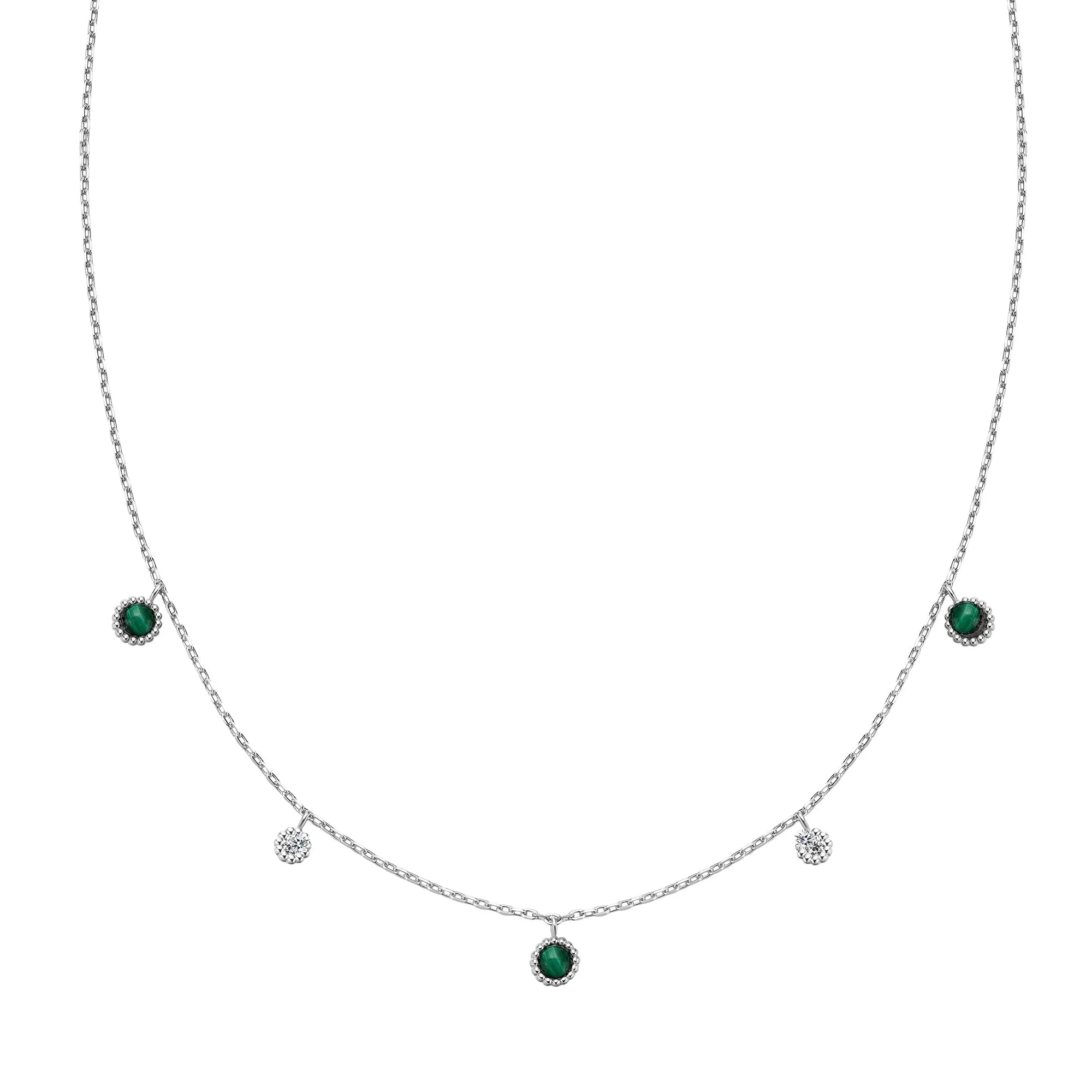 Ania Haie Silver Malachite Station Necklace