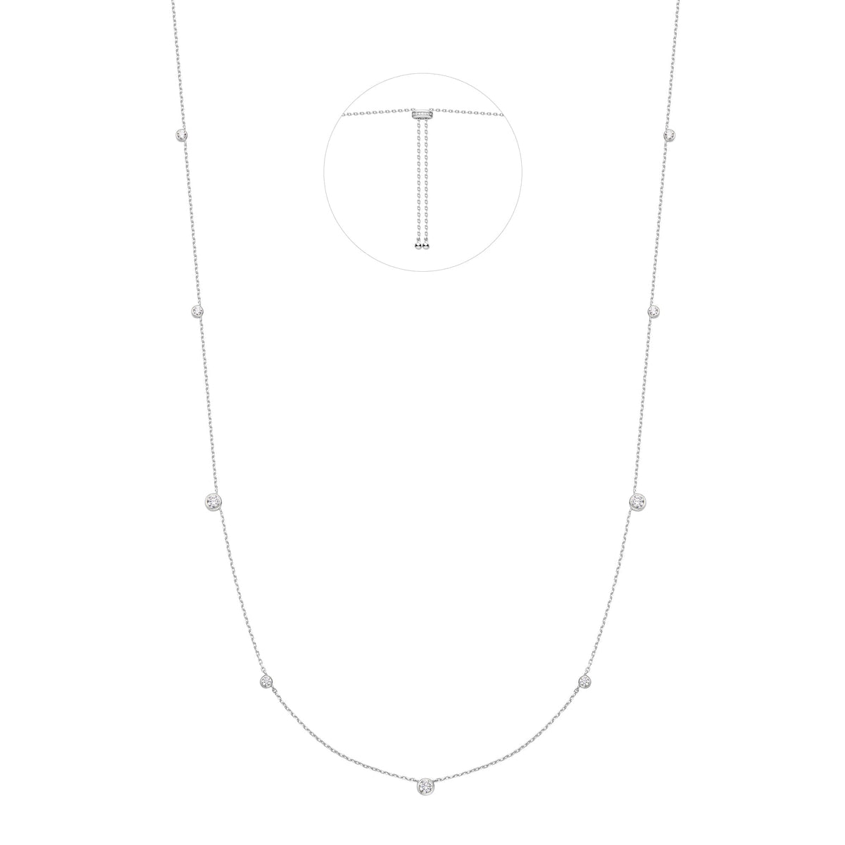 Ania Haie Silver Bezel Cubic Zirconia Station Necklace