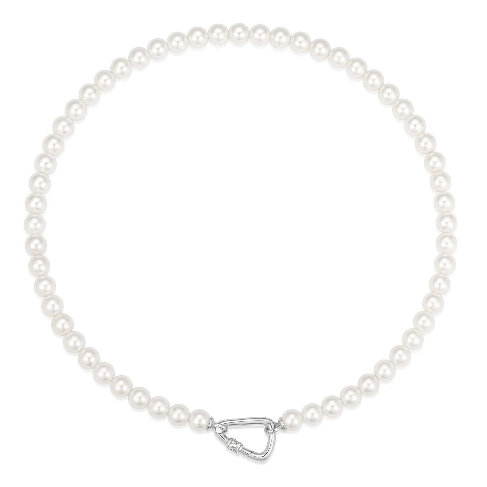 Ania Haie Silver Lobster Clasp Shell Pearl Necklace