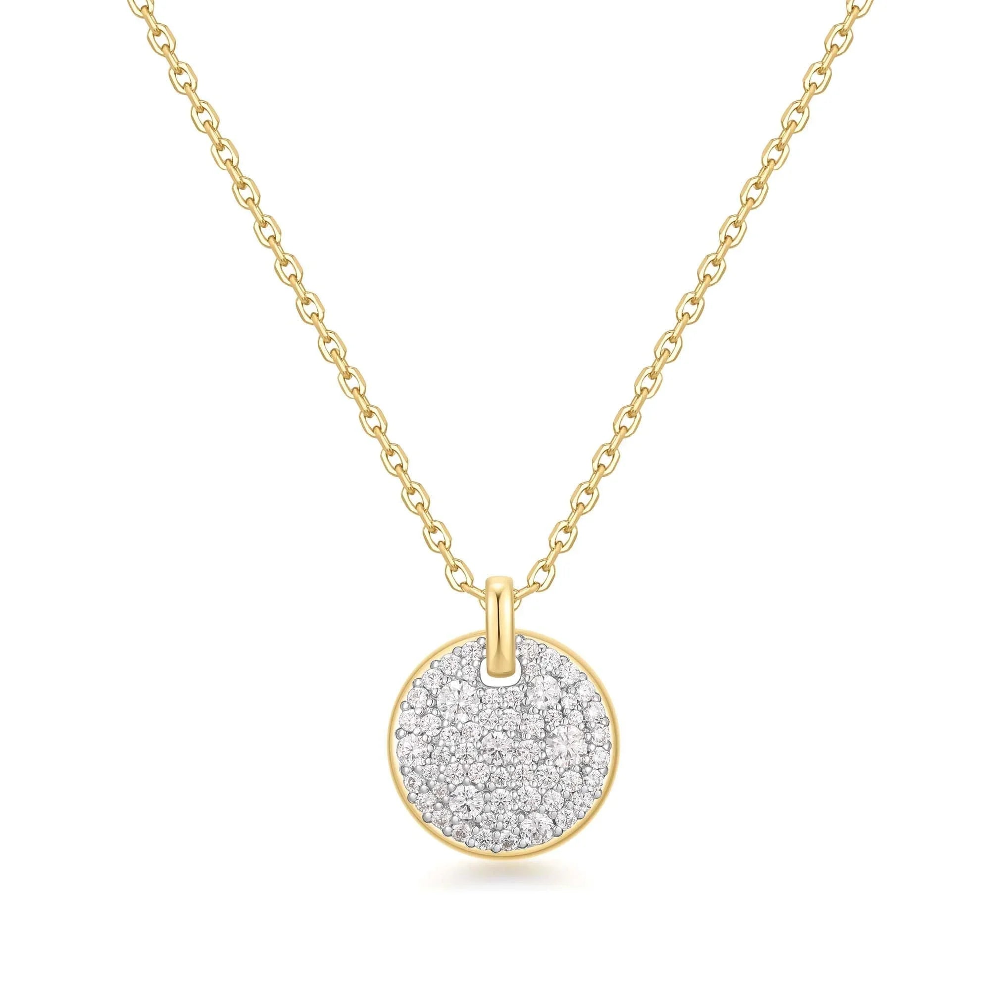 Ania Haie Two-Tone Large Pave Disc Necklace