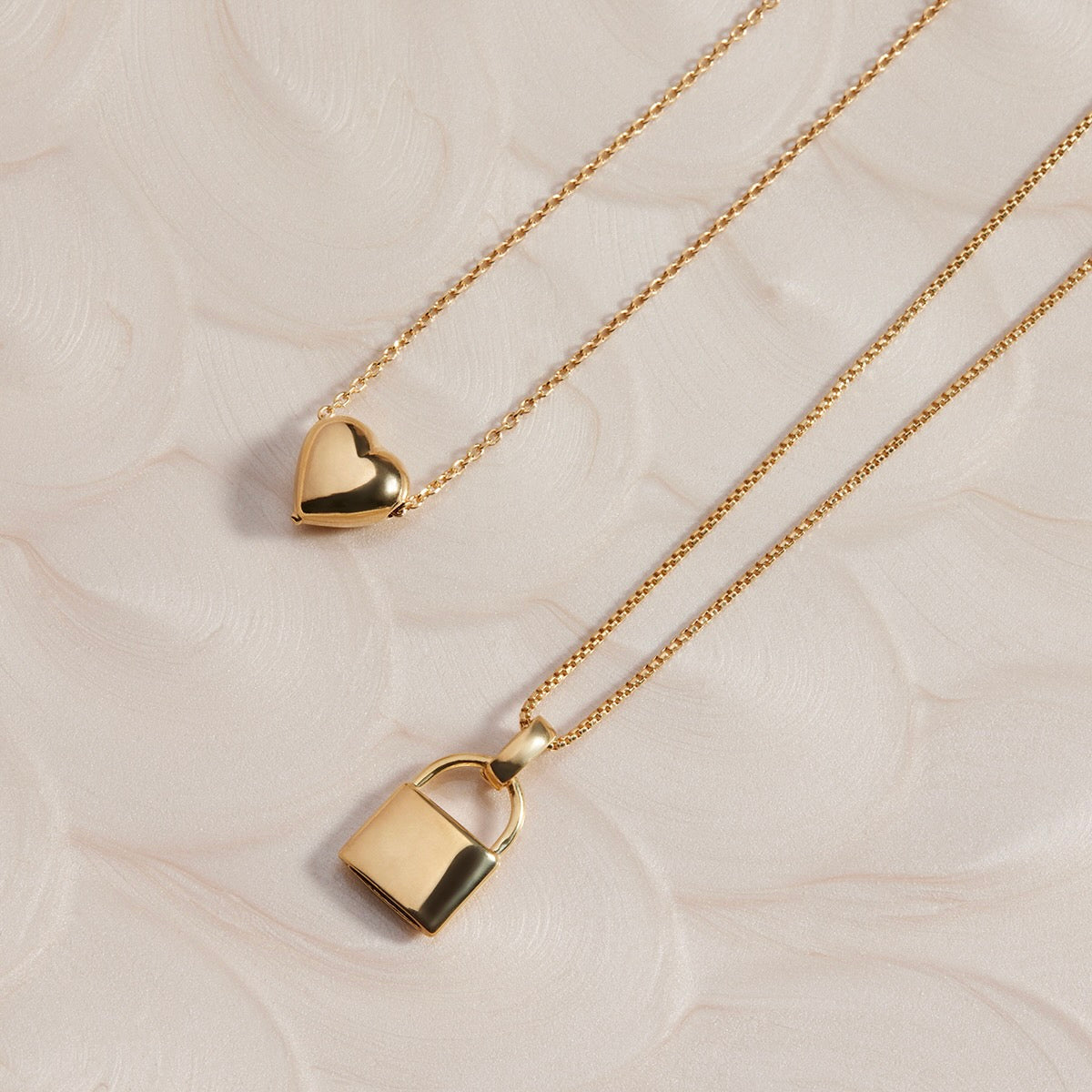 NAJO Love Lock Two Tone Pendant (45cm+ext)
