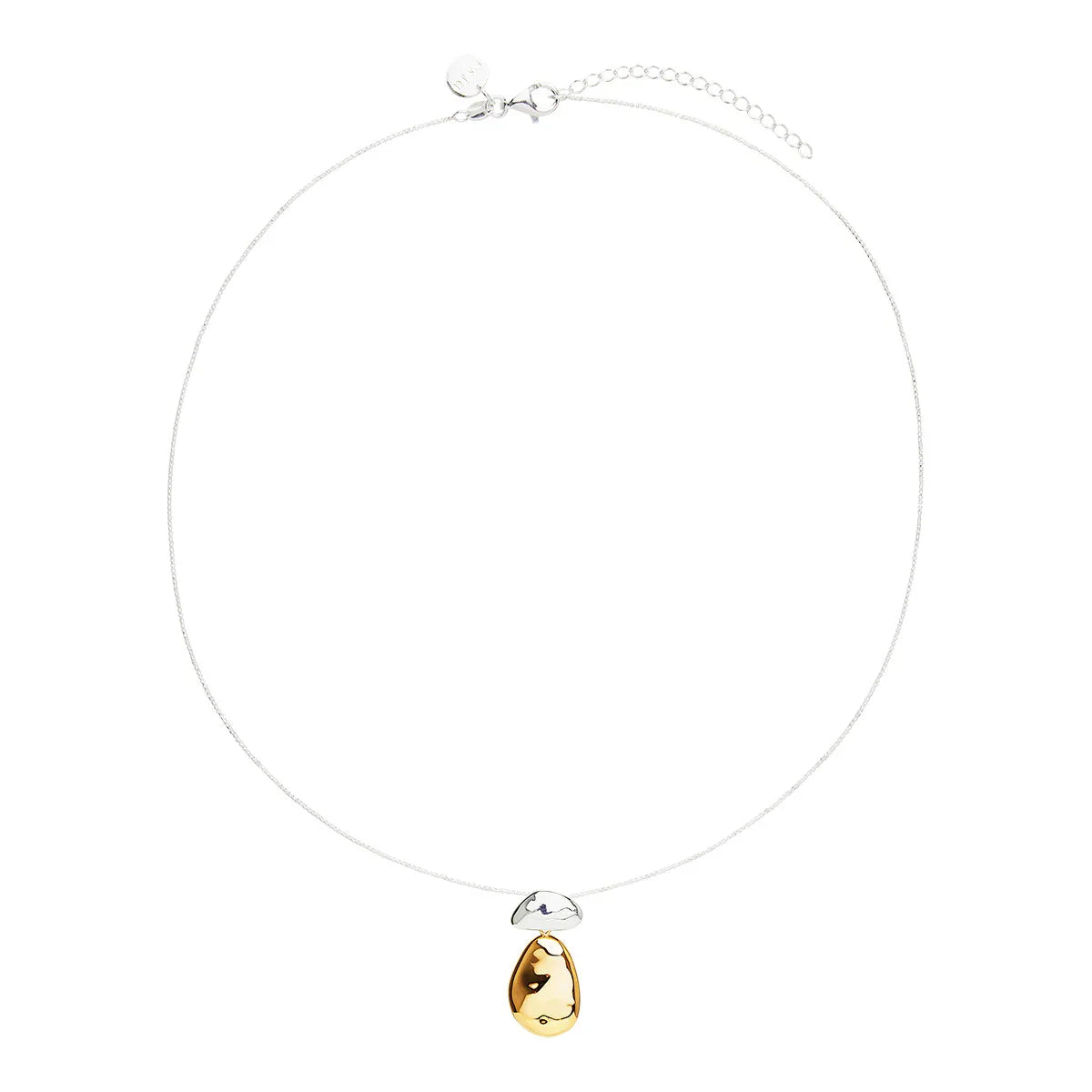 NAJO Double Pebblet Two-Tone Pendant Necklace (55cm+ext