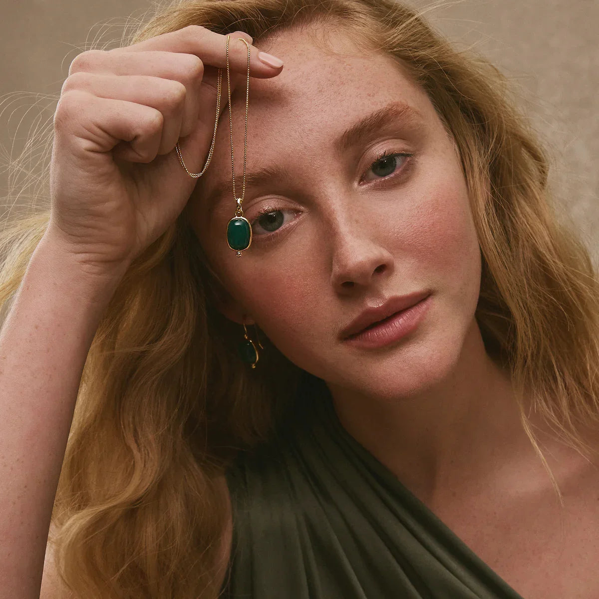 NAJO Fleur Green Onyx Pendant