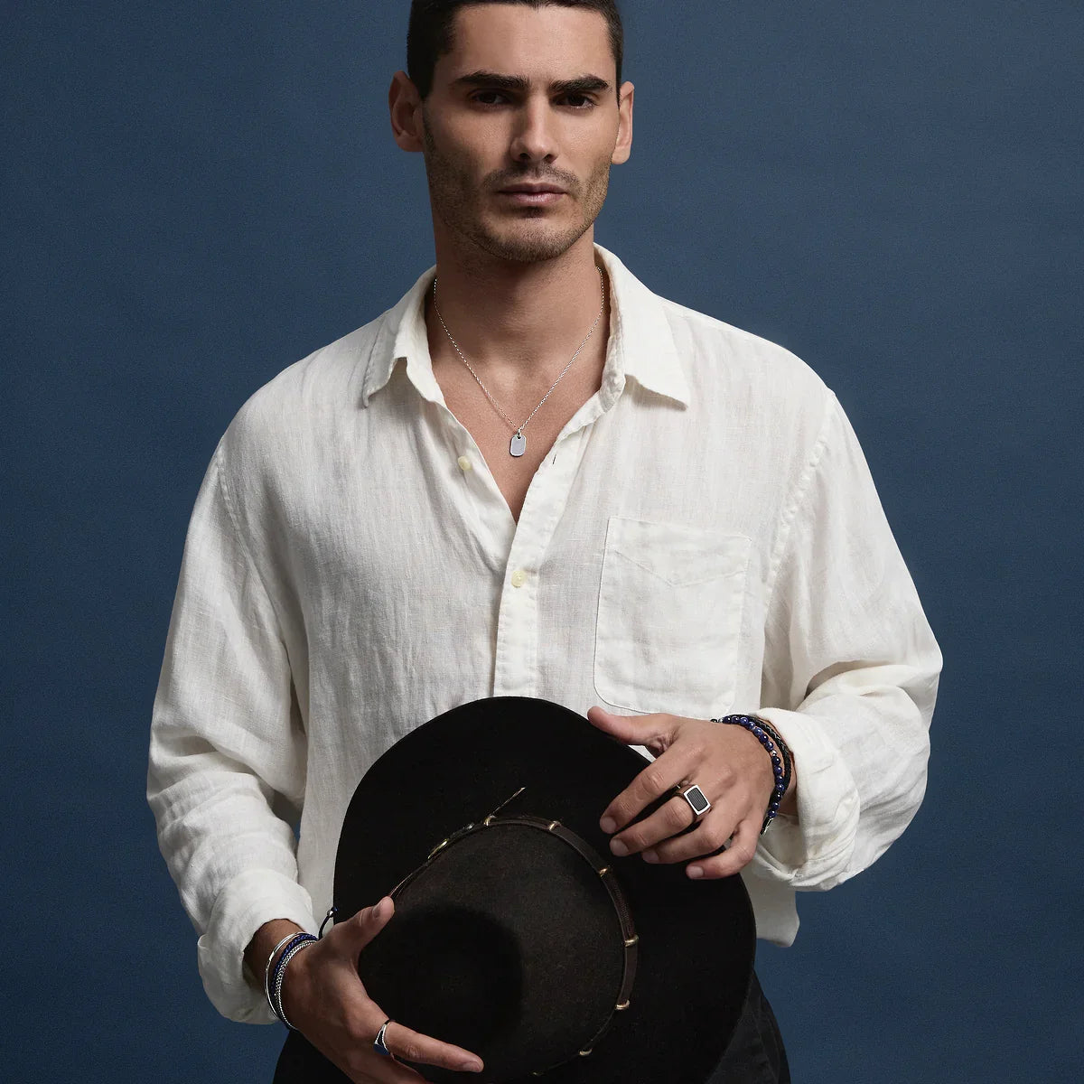 NAJO Moto Men’s Silver Dog Tag Pendant