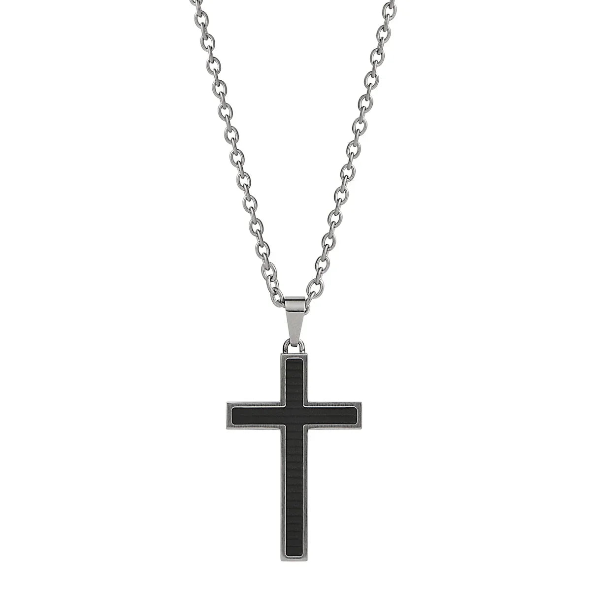 NAJO The Paladin Men’s Carbon Fibre and Steel Cross Pendant