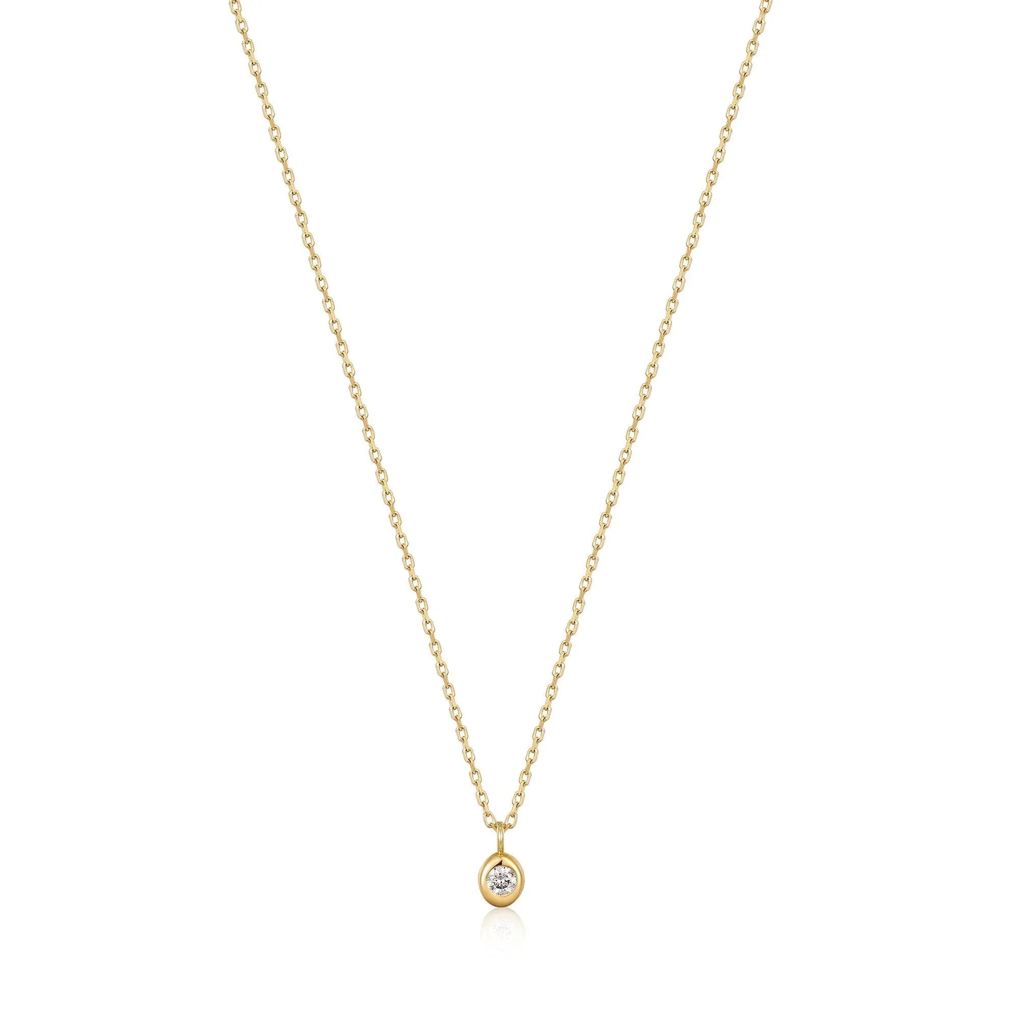Ania Haie 14ct Gold Magma Single Diamond Necklace