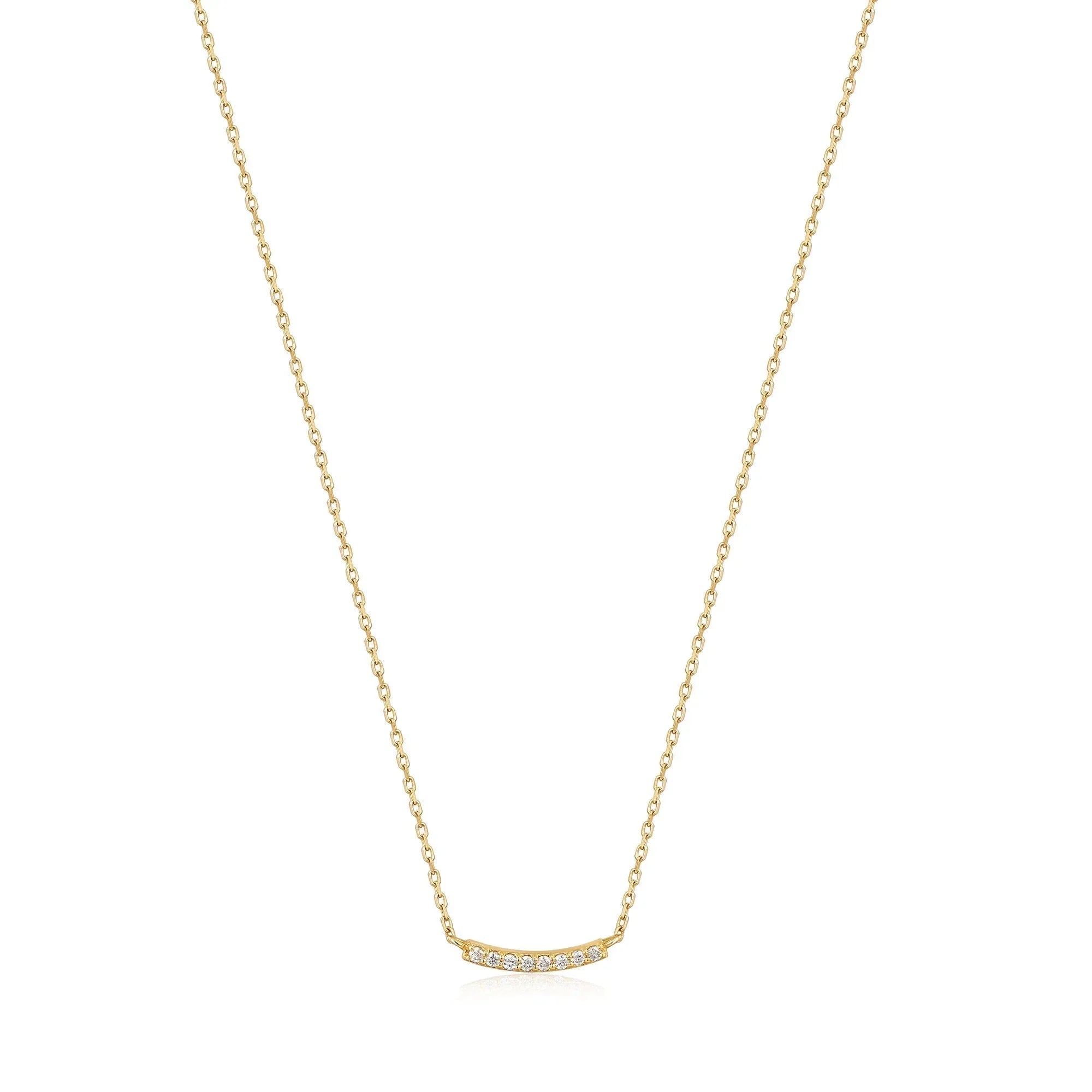 Ania Haie 14ct Gold Magma Curve Diamond Necklace