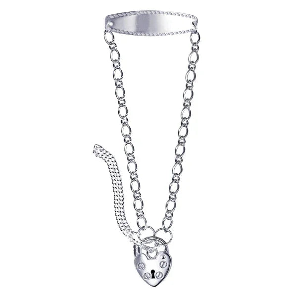 Silver Figaro ID Padlock Bracelet - Nangar Gems