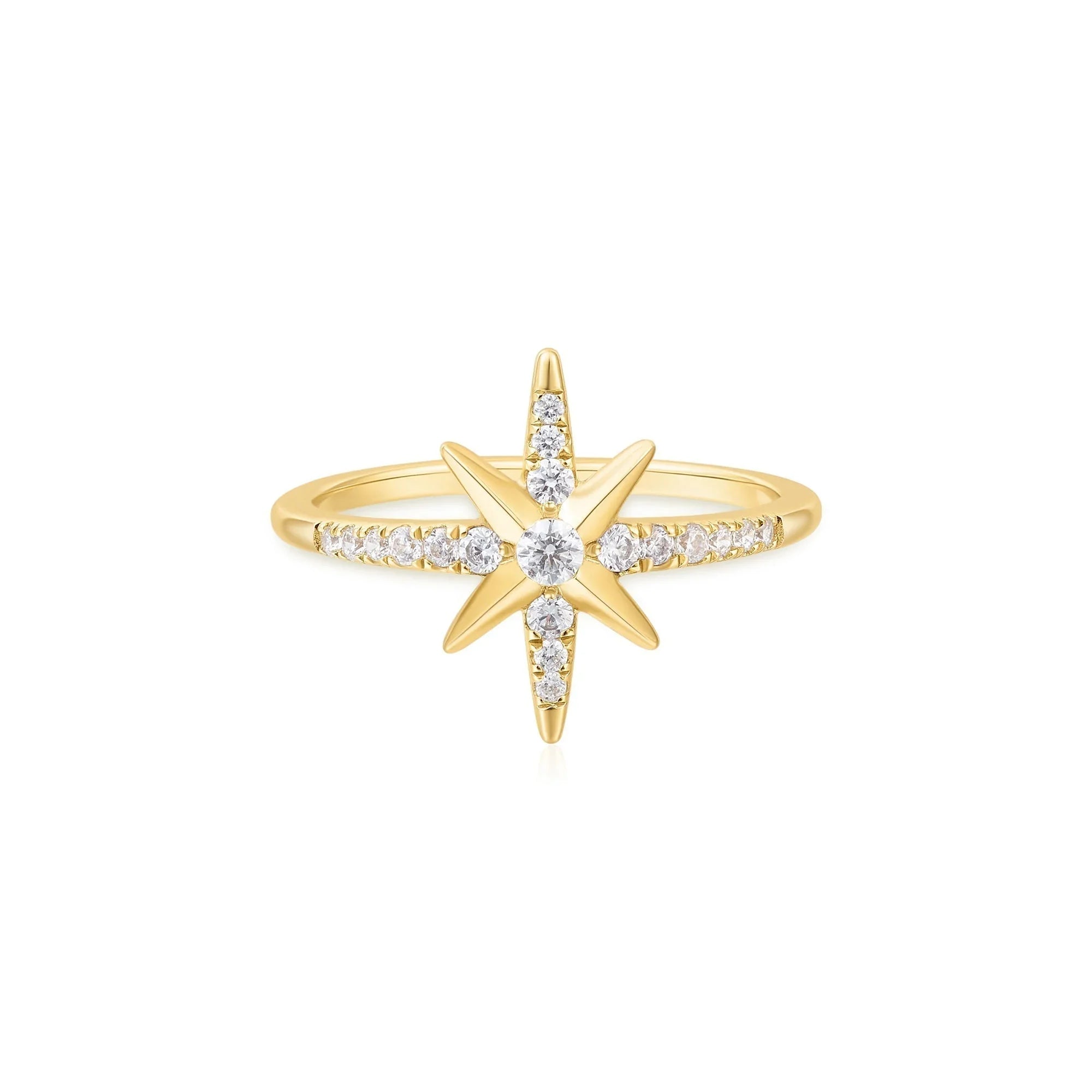 Ania Haie Gold Eight-Pointed Star Signet Ring