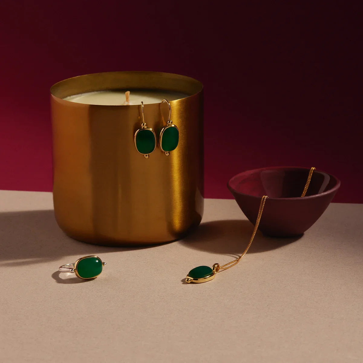 NAJO Fleur Green Onyx Ring