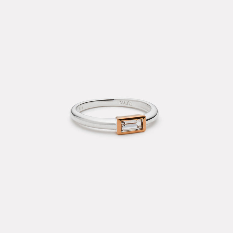Skye 2-Tone (sil/rose) Cubic Zirconia Ring