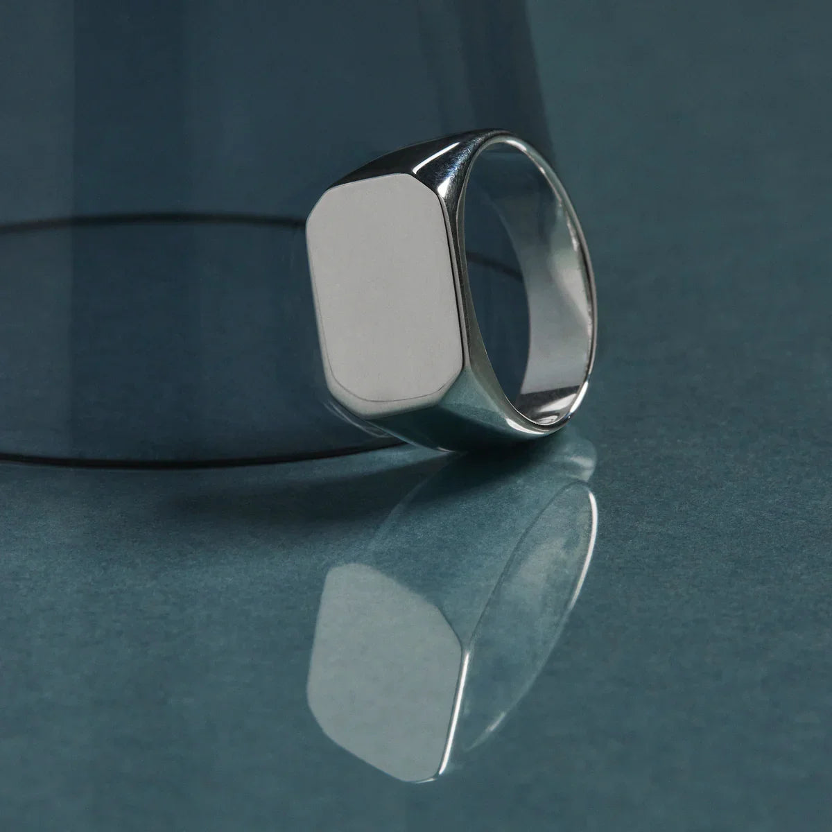 NAJO Moto Men’s Silver Rectangular Signet Ring