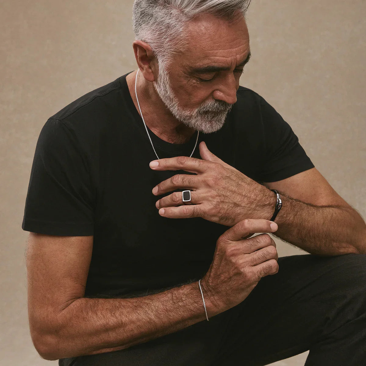 NAJO The Paladin Men’s Carbon Fibre and Steel Ring