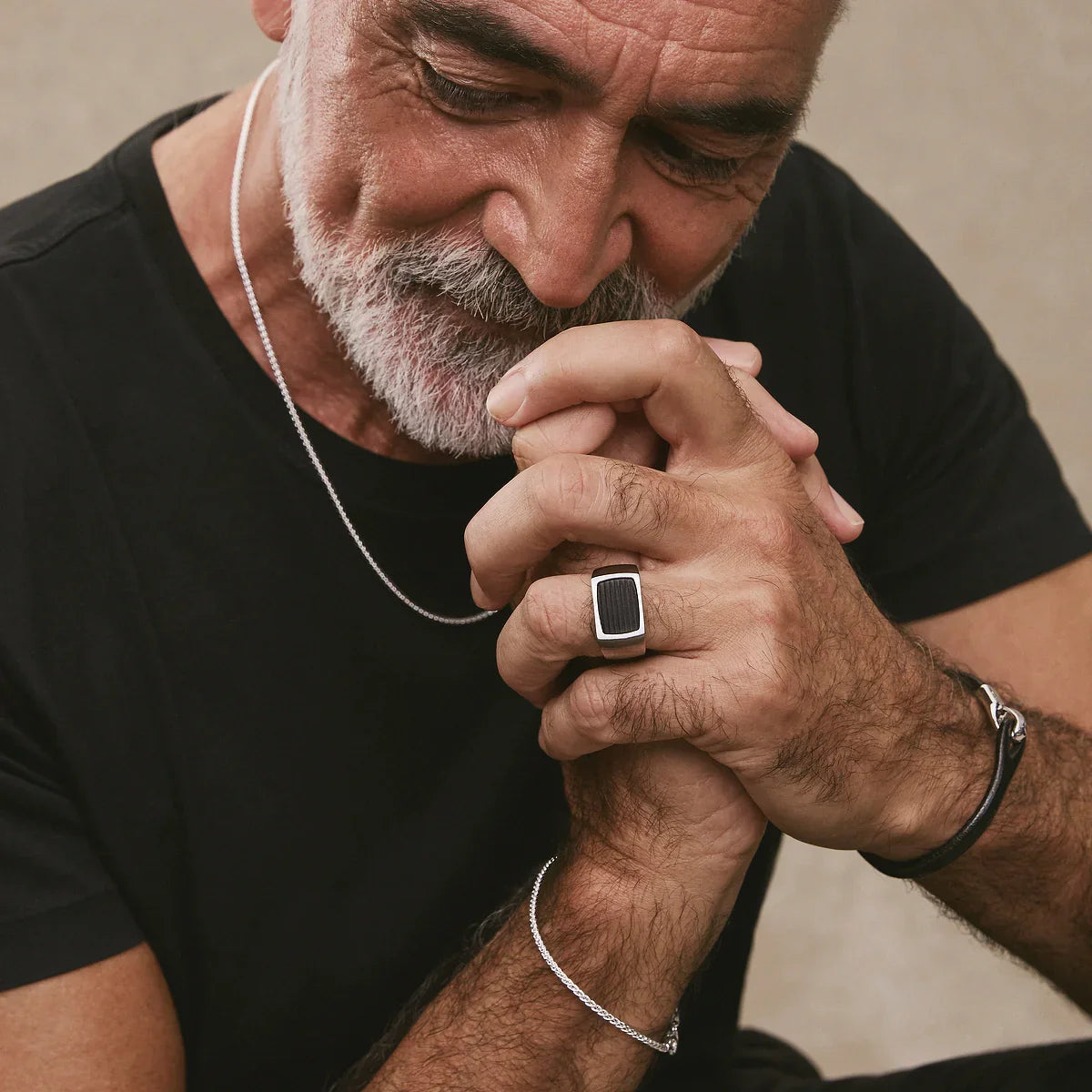 NAJO The Paladin Men’s Carbon Fibre and Steel Ring