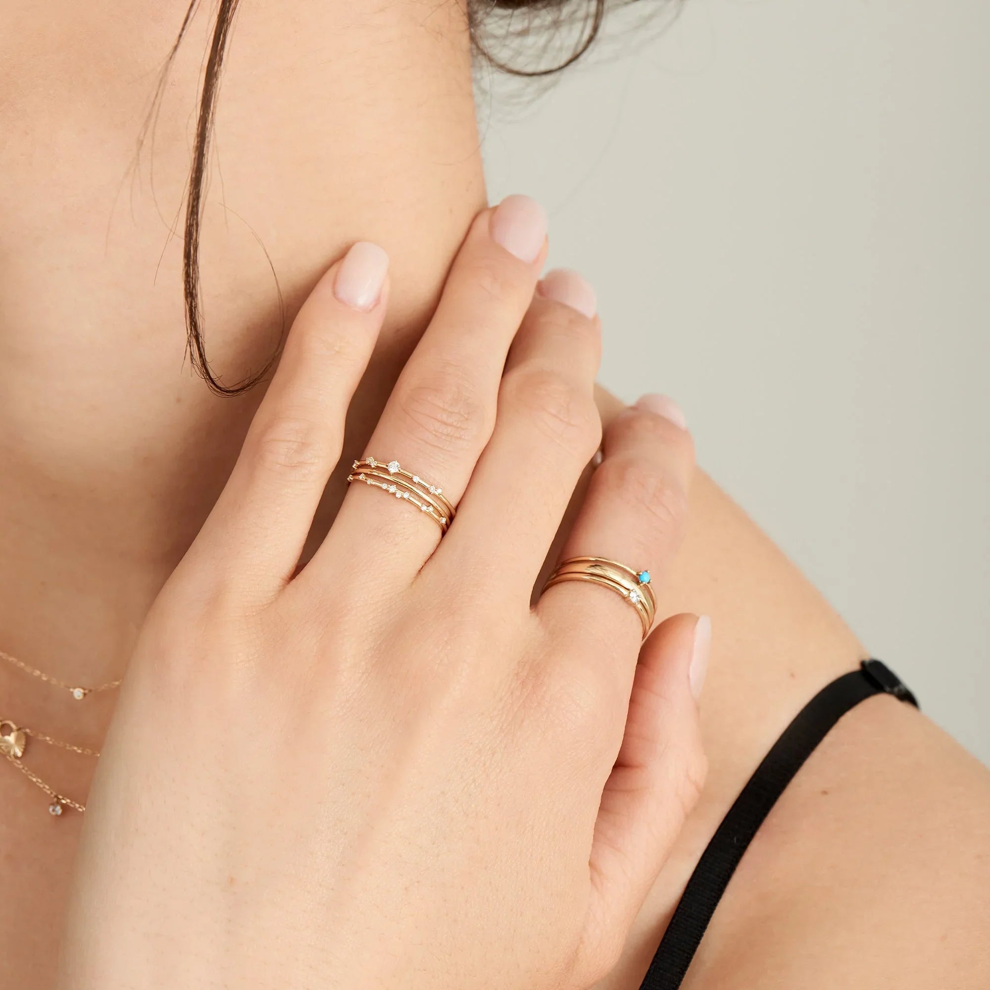 Ania Haie 14ct Gold Stargazer Natural Diamond Constellation Ring