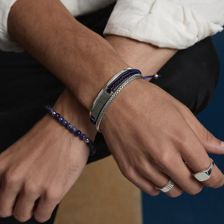 NAJO Atlas Men's 6mm Beaded Sodalite Bracelet