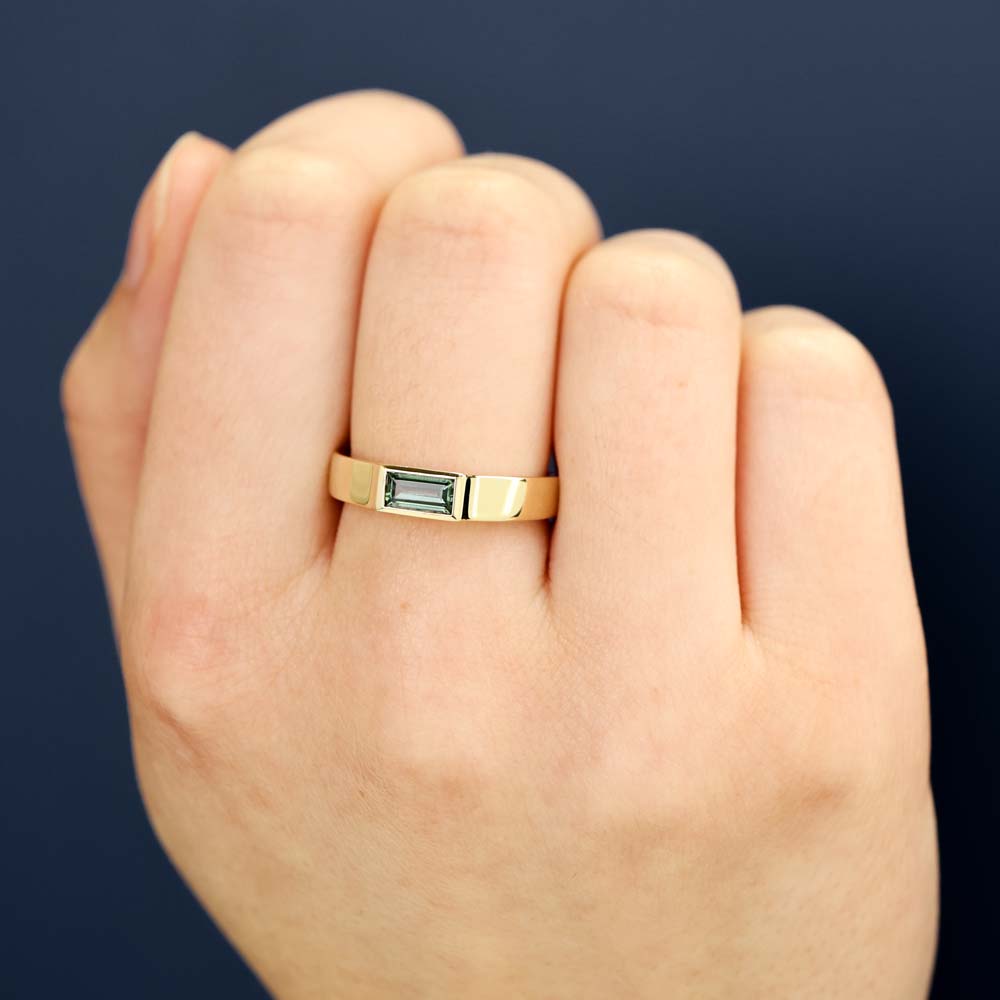 Australian Sapphire Avery Ring with Teal Sapphire