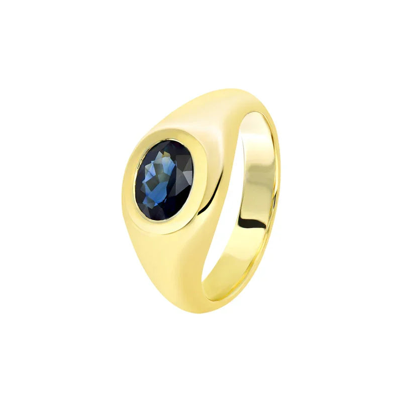 Australian Sapphire Avery Ring with Oval Teal Sapphire