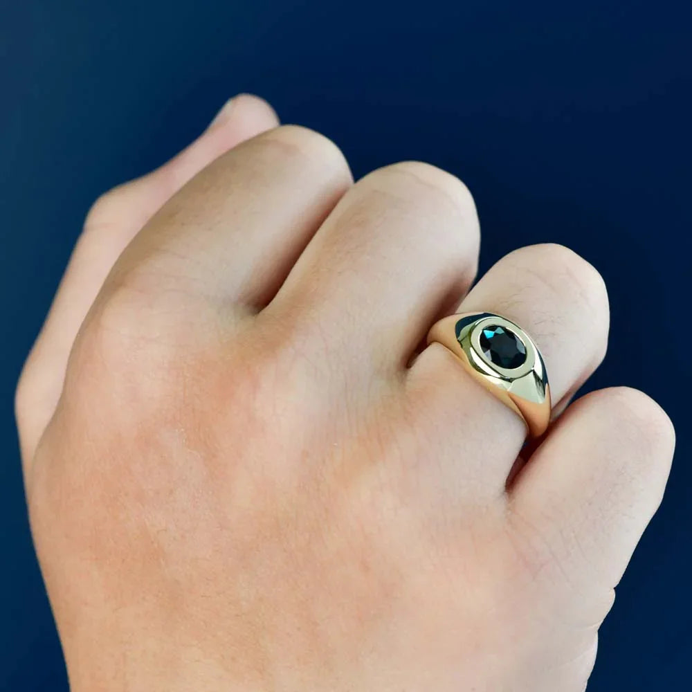 Australian Sapphire Avery Ring with Oval Teal Sapphire