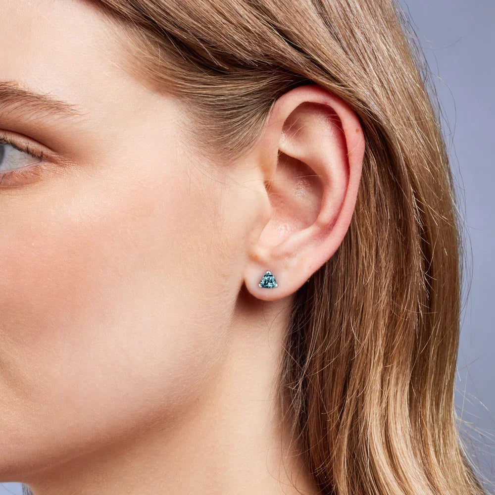 Australian Sapphires Maira Earrings with Light Teal Sapphires