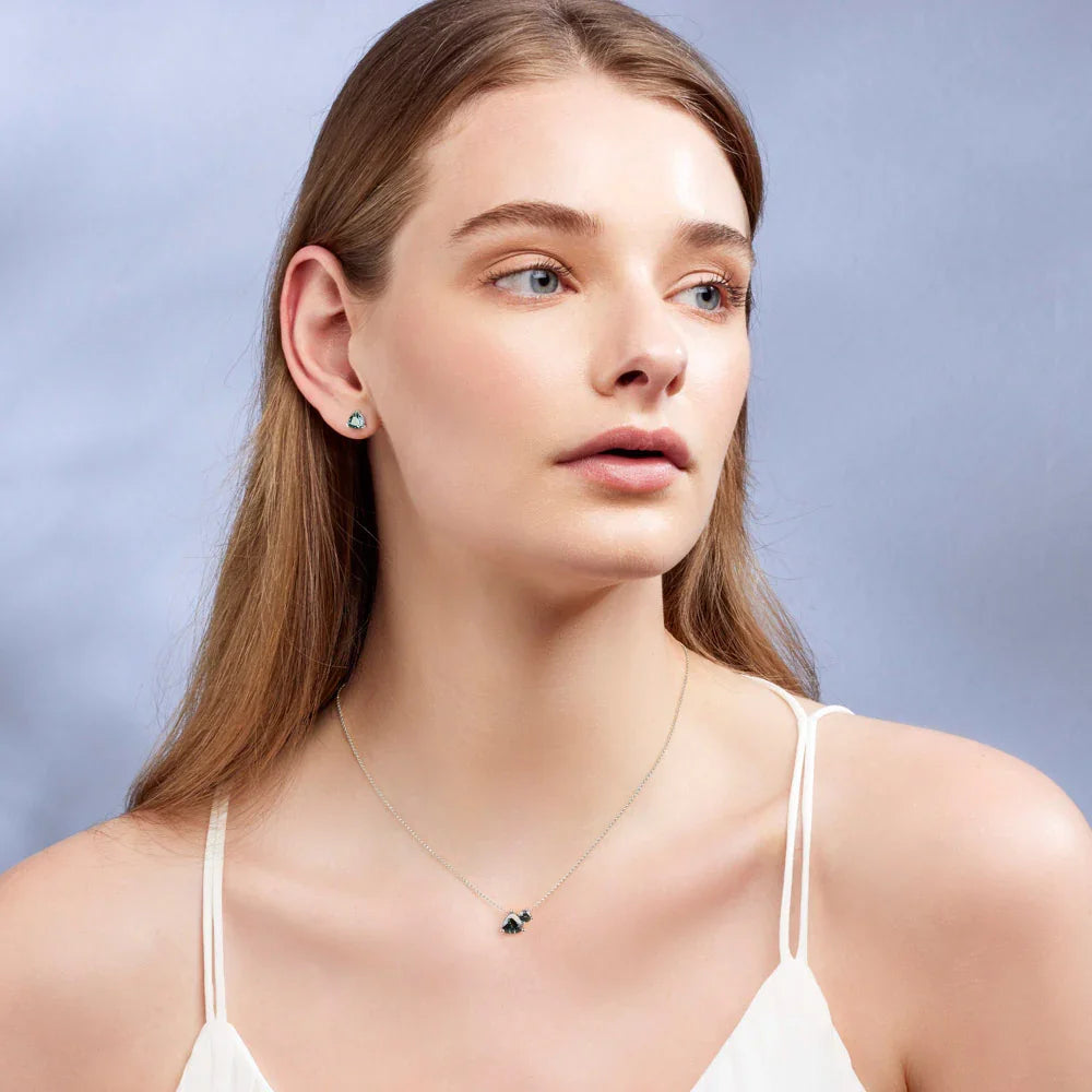 Australian Sapphires Maira Earrings with Light Teal Sapphires