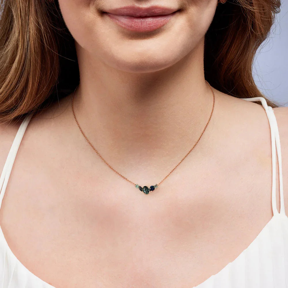 Australian Sapphire Rose Gold Ophelia Necklace