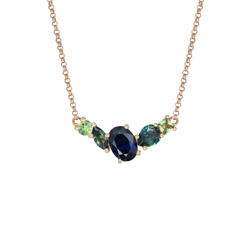 Australian Sapphire Rose Gold Ophelia Necklace