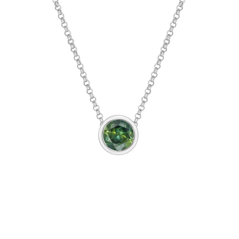 Australian Sapphire Adelia Necklace with Green Sapphire