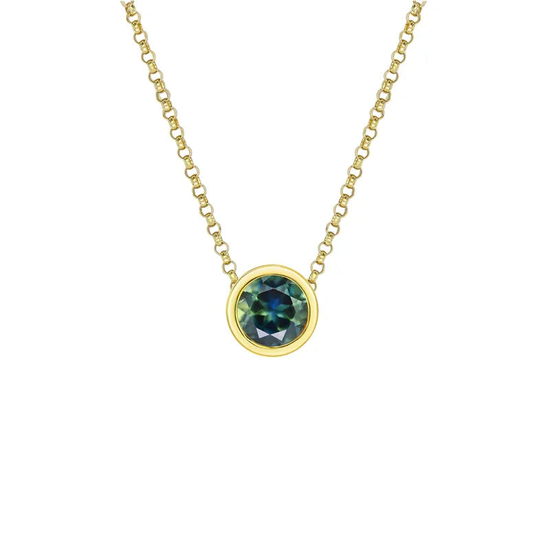 Australian Sapphire Adelia Necklace with Teal Sapphire