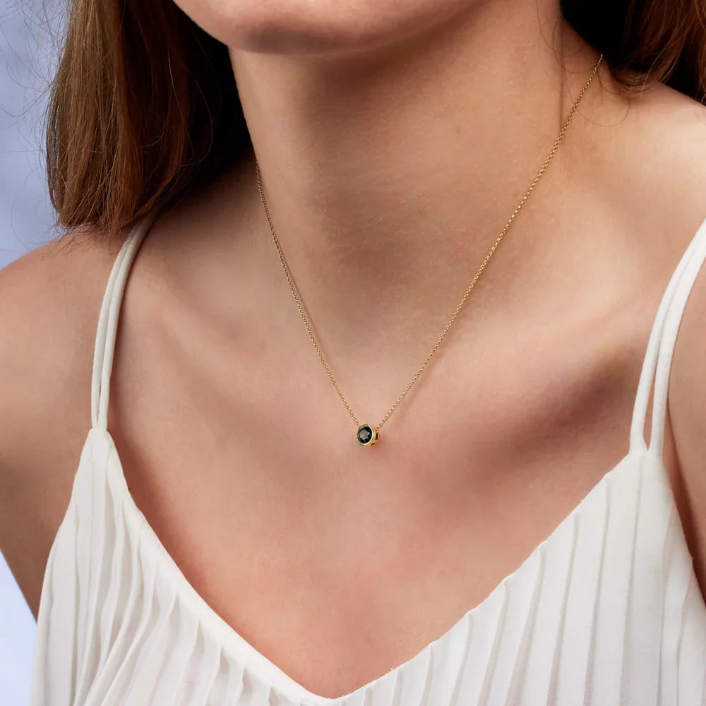 Australian Sapphire Adelia Necklace with Teal Sapphire