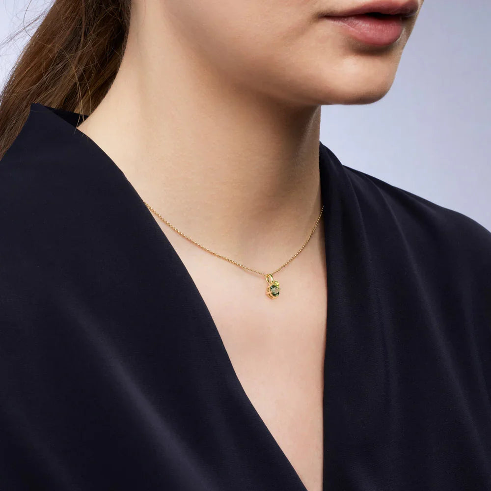 Australian Sapphire Toi Et Moi Necklace with Teal & Yellow Sapphires