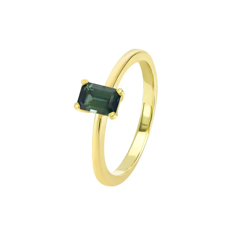 Australian Sapphire Maira Ring with Parti Sapphire