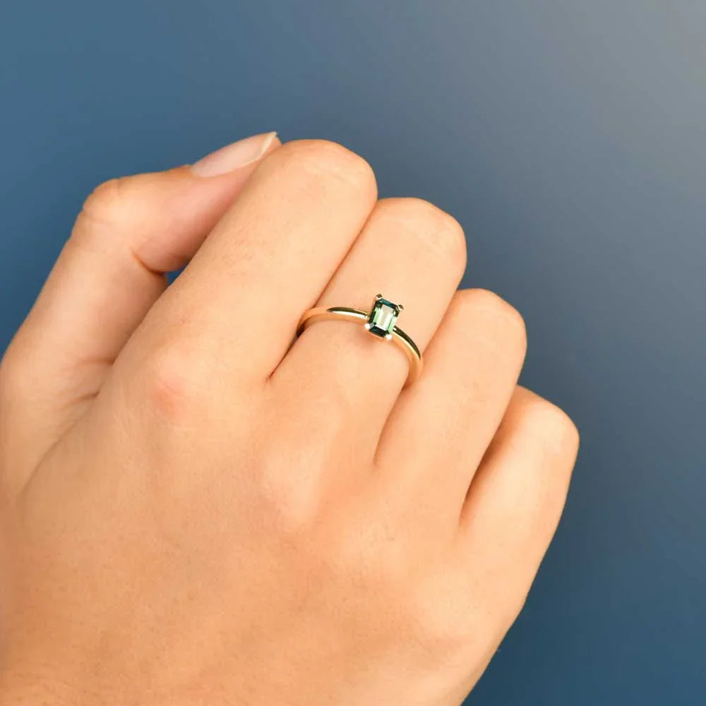 Australian Sapphire Maira Ring with Parti Sapphire