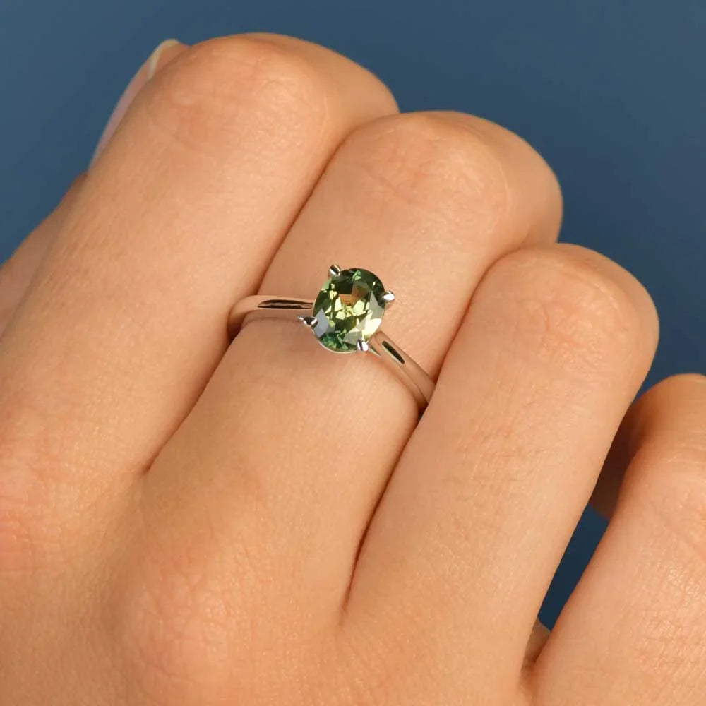 Australian Sapphire Maira Ring with Parti Sapphire