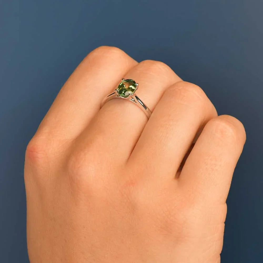 Australian Sapphire Maira Ring with Parti Sapphire
