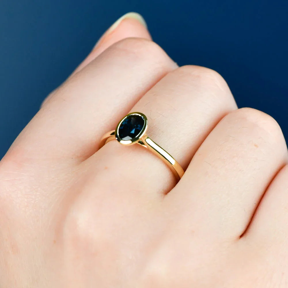 Australian Sapphire Adelia Ring with 0.91ct Blue Sapphire