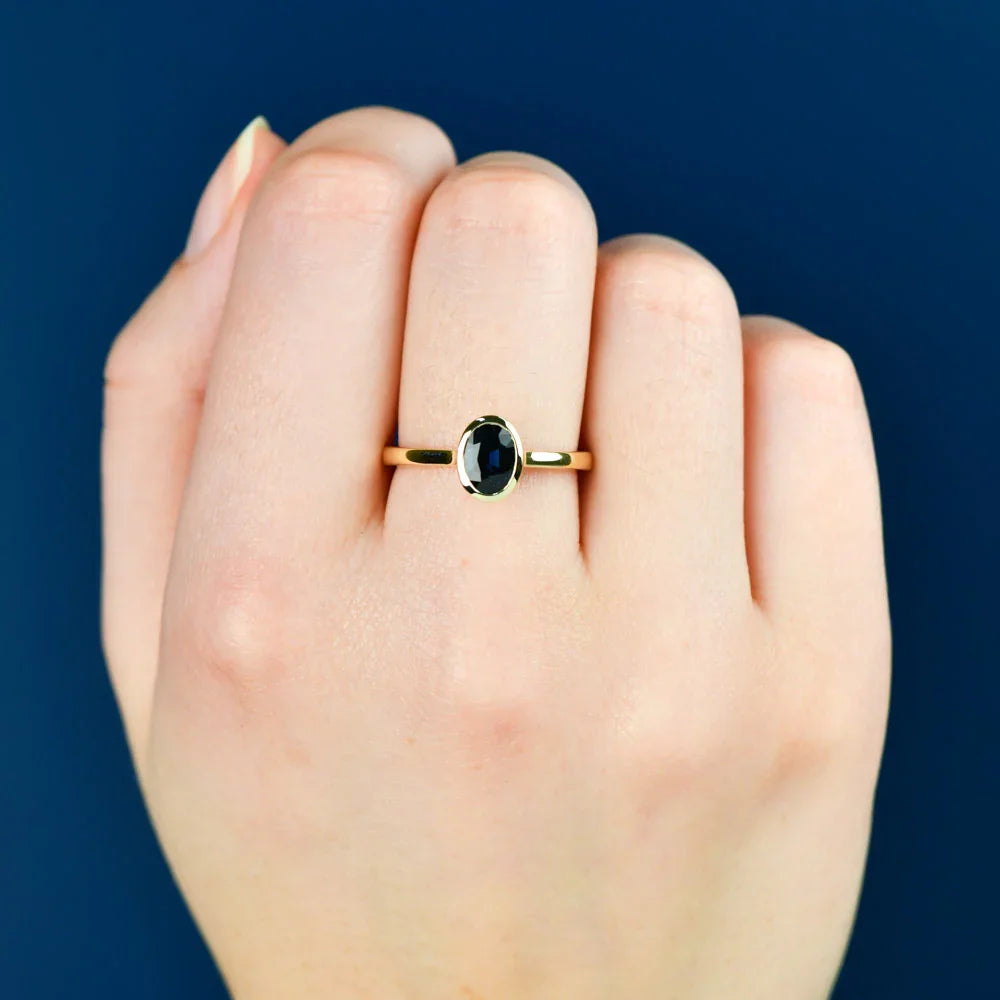 Australian Sapphire Adelia Ring with 0.91ct Blue Sapphire