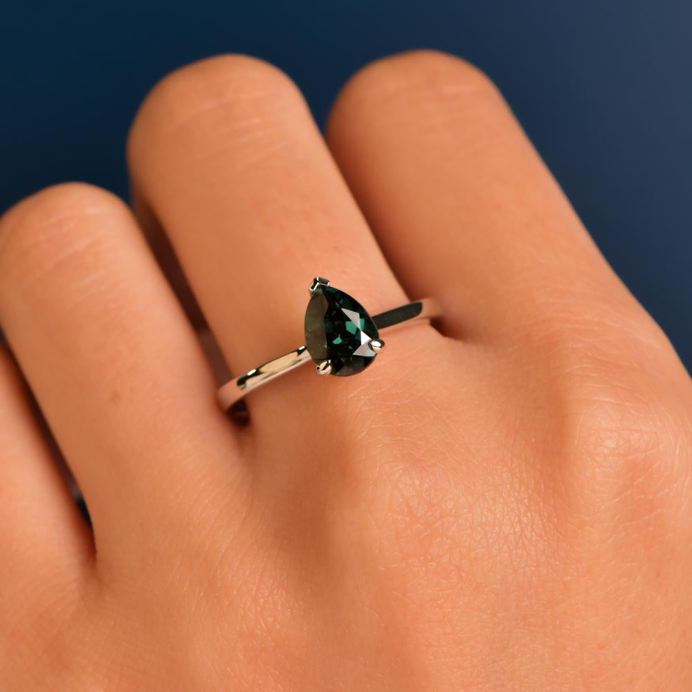 Australian Sapphire Maira Ring with Teal Sapphire