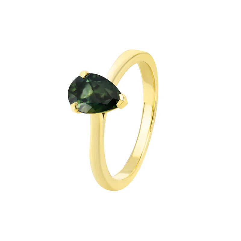 Australian Sapphire Maira Ring with Parti Sapphire