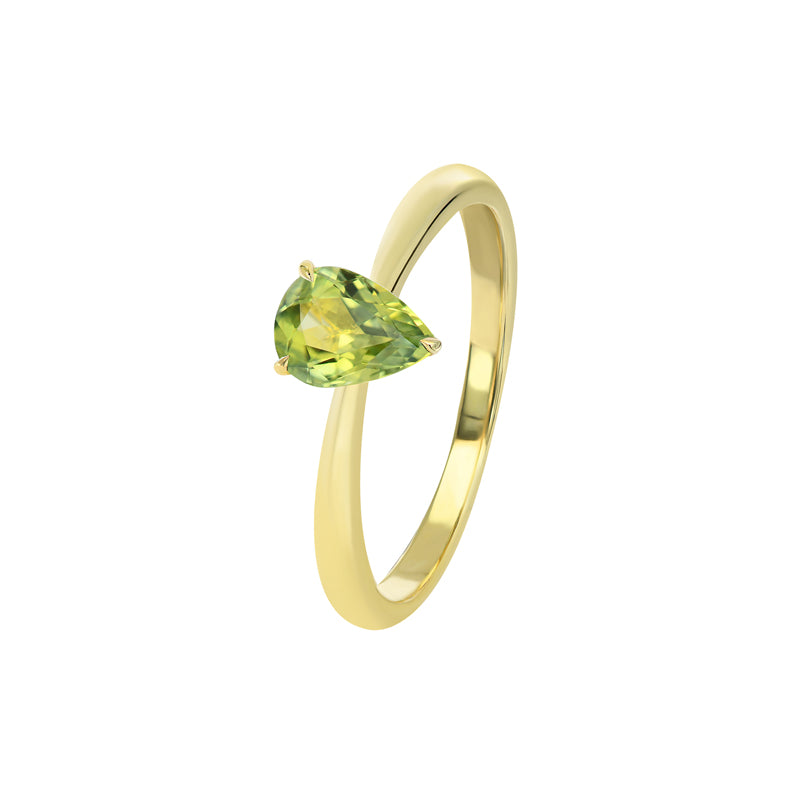Australian Sapphire Augusta Ring with Yellow Sapphire