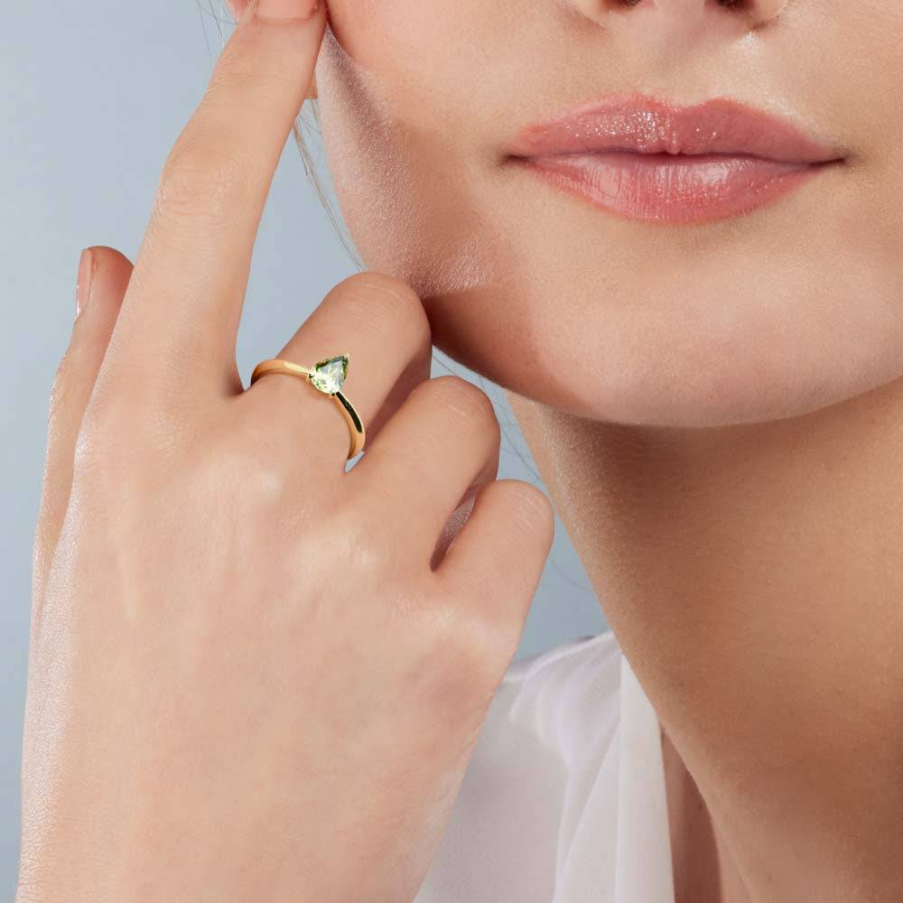 Australian Sapphire Augusta Ring with Yellow Sapphire