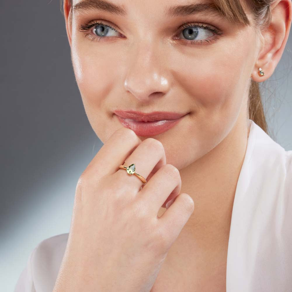 Australian Sapphire Augusta Ring with Yellow Sapphire