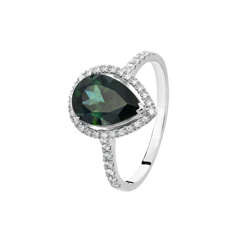 Australian Sapphire Santini Ring with Parti Sapphire