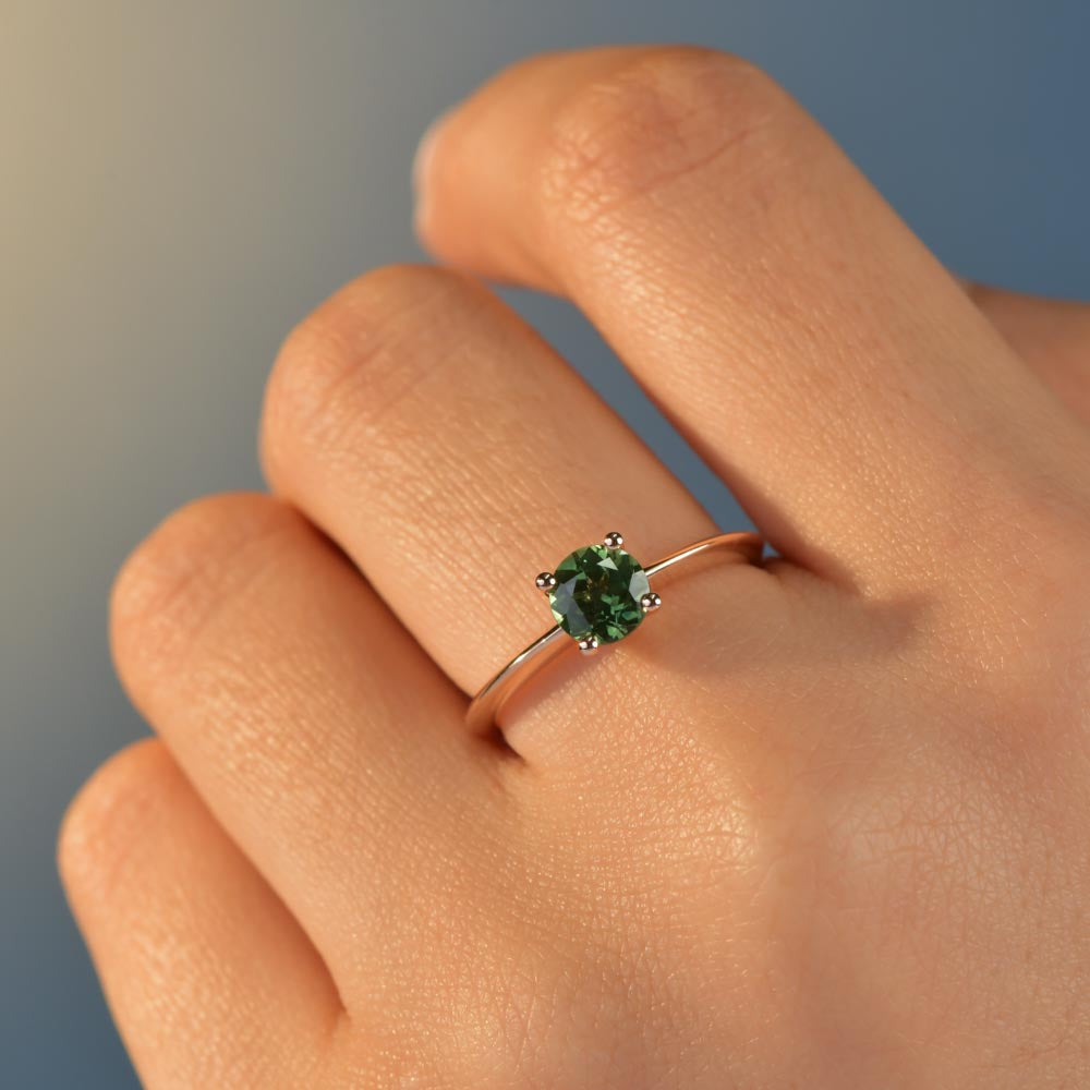 Australian Sapphire Amelia Ring with Green Sapphire
